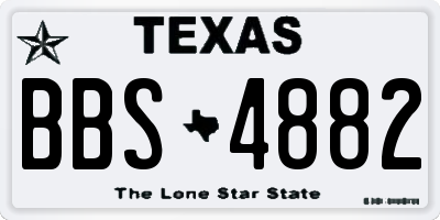 TX license plate BBS4882