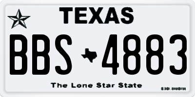 TX license plate BBS4883