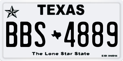 TX license plate BBS4889