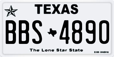 TX license plate BBS4890