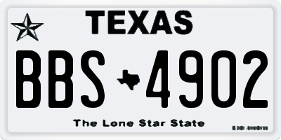TX license plate BBS4902