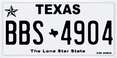 TX license plate BBS4904