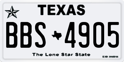 TX license plate BBS4905