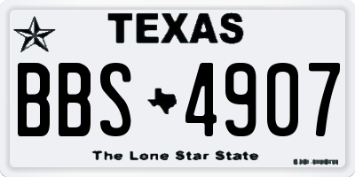 TX license plate BBS4907