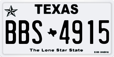 TX license plate BBS4915