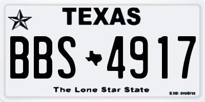 TX license plate BBS4917
