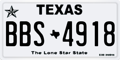TX license plate BBS4918