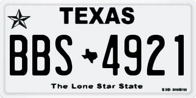TX license plate BBS4921