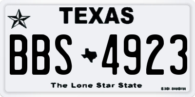 TX license plate BBS4923