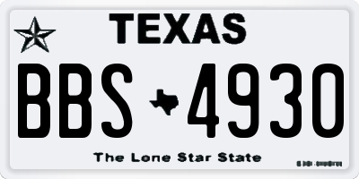 TX license plate BBS4930