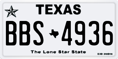 TX license plate BBS4936