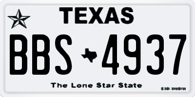 TX license plate BBS4937