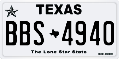 TX license plate BBS4940