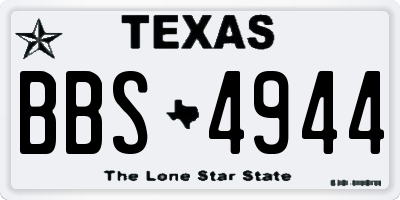 TX license plate BBS4944