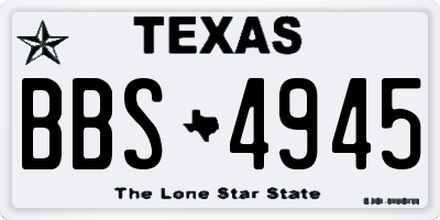 TX license plate BBS4945