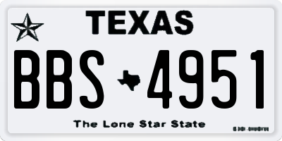 TX license plate BBS4951