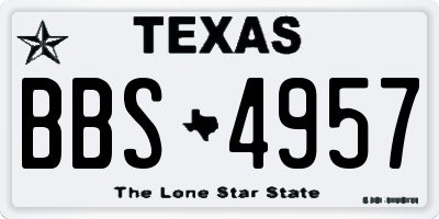 TX license plate BBS4957