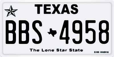 TX license plate BBS4958