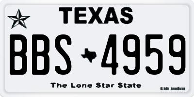 TX license plate BBS4959