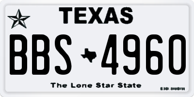 TX license plate BBS4960