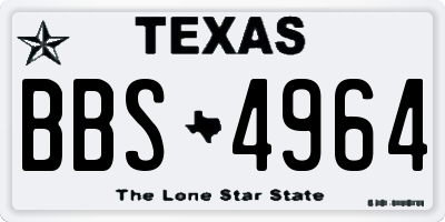 TX license plate BBS4964