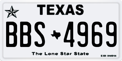 TX license plate BBS4969