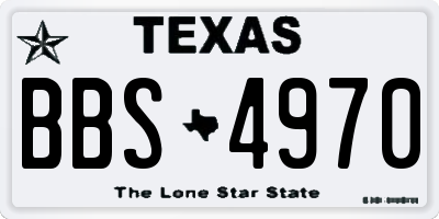 TX license plate BBS4970