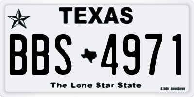 TX license plate BBS4971