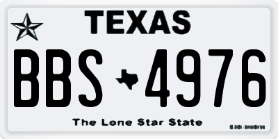 TX license plate BBS4976