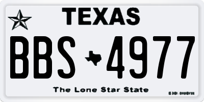 TX license plate BBS4977