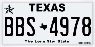 TX license plate BBS4978