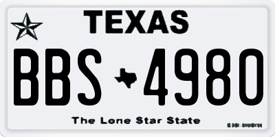 TX license plate BBS4980
