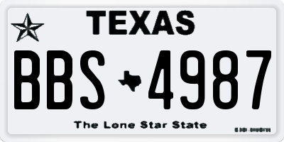 TX license plate BBS4987