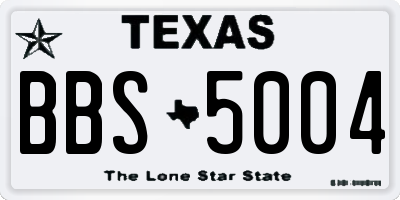 TX license plate BBS5004