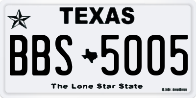 TX license plate BBS5005