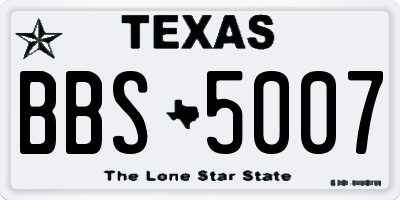 TX license plate BBS5007