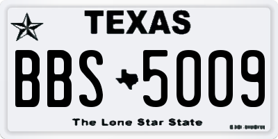 TX license plate BBS5009
