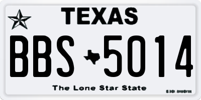 TX license plate BBS5014