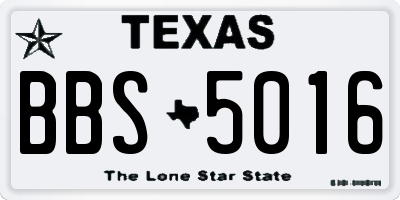 TX license plate BBS5016