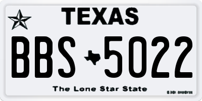TX license plate BBS5022
