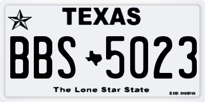 TX license plate BBS5023