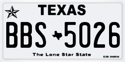 TX license plate BBS5026