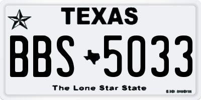 TX license plate BBS5033