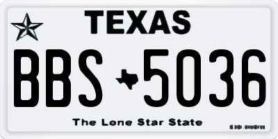 TX license plate BBS5036