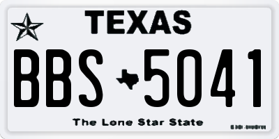 TX license plate BBS5041