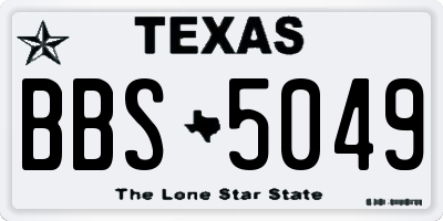 TX license plate BBS5049