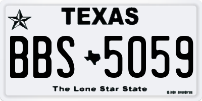 TX license plate BBS5059