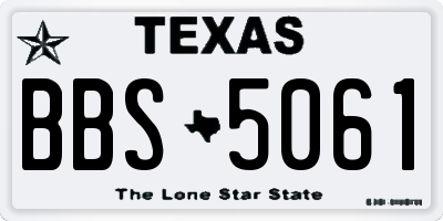 TX license plate BBS5061