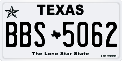 TX license plate BBS5062
