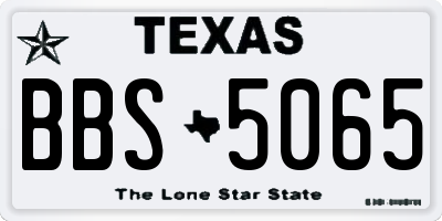 TX license plate BBS5065